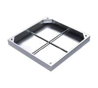 WJFTODAY Coperchio e Telaio di Accesso Invisibili, Coperchio per Fossa settica rettangolatangolare, Materiale in Acciaio Inossidabile, Base zincata (15,7" x15,7, Altezza 3,1") - Soluzione per Esterni