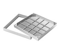 WJFTODAY Coperchio e Telaio per tombino Quadrato Invisibile, Coperchio di Accesso allo scllo Scarico Resistente da 700x700 mm (27,5x27,5 Pollici) per patii e vialetti, Design Elegante per Uso Esterno