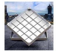 WJFTODAY Coperchio per tombino Invisibile con Telaio, Coperchio per fognatura rettangolara Incasso, coperchi di ispezione in Metallo per vialetto, Cortile, marciapiede, Cortile Scolastico (80x100 cm)