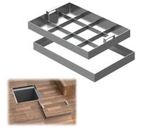 WJFTODAY Coperchio per tombino Invisibile con Telaio e Maniglia Retrattile, Copertura perra per fognatura Rettangolare in Acciaio Inossidabile per vialetto, Cortile, Uso Esterno Scolastico (30x30 cm)