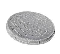 WJFTODAY Coperchio per tombino Rotondo, Coperchio per Fossa settica in Fibra di Vetro RES di Accesso per Tubi interrati, Coperchio per Scarico Esterno (40x4 cm) - Ideale per Giardini, Cortili e patii