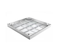 WJFTODAY Coperchio Quadrato Integrato, chiusino a Filo in Acciaio Inox con Base, 80x80 cmon Base, 80x80 cm (31,4x31,4 Pollici), Ideale per marciapiedi e Prati, Coperchio per Fossa settica Resistente.