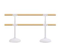 WJFTODAY Doppia Sbarra per Balletto, Sbarra per Balletto Doppia Mobile e sollevabile, Pore e sollevabile, Portatile, per casa, Altezza Regolabile, Doppia Sbarra per Balletto per Adulti (Bianca 1,5 m)
