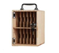 WJFTODAY Mobiletto portacellulare in Legno con Chiavi e Serrature indipendenti, montaggiohiavi e Serrature indipendenti, Montaggio a Parete per Ufficio, Aula, Palestra, Compatto (16,3 x 21 x 21,9 cm)