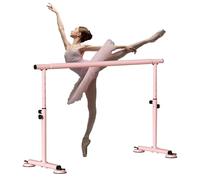 WJFTODAY Sbarra da Ballo Portatile per la casa con manopola di Altezza Regolabile per alla con manopola di Altezza Regolabile per allenamenti Attivi in Palestra, Stretching, Rosa, 250 cm/98,4 Pollici