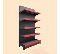 WJFTODAY Scaffale espositivo a Gondola per Negozi - Scaffali Neri per supermercati e negoe Negozi di Alimentari, Versatile unità a Parete per liquori, Articoli per Ufficio, minimarket (120x43x165 cm)