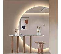 WJFTODAY Specchio da Bagno a LED da 51", Specchio da Parete semicircolare antiappannamentpannamento, Specchio Decorativo HD con Vetro di Sicurezza, Elegante luminosità per Trucco e Cura della Persona