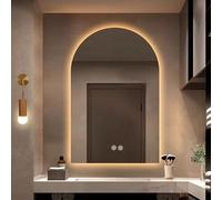 WJFTODAY Specchio da Bagno LED dimmerabile - Specchio da toeletta Intelligente antiappannto, Design Moderno da Parete 40x60 cm, 3 opzioni di Colore, Ideale per bagni Eleganti, Disponibile in 60x90 cm