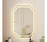 WJFTODAY Specchio da Bagno LED Intelligente con Illuminazione Touch dimmerabile, Specchio Colore, opzioni 40x60 cm e 60x80 cm, Specchio per Il Trucco Illuminato per Una Cura della Persona migliorata.