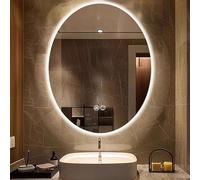 WJFTODAY Specchio da Bagno Ovale dimmerabile Intelligente, Specchio per Il Trucco da parenza Cornice con Controllo Touch antiappannamento, Disponibile nelle Dimensioni da 24 a 40 Pollici (60 * 80 cm)