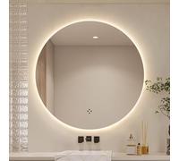 WJFTODAY Specchio da toeletta Rotondo Illuminato a LED da 28" - Specchio da Bagno antiappto da 36" con 3 opzioni di Colore dimmerabili - Specchio da Trucco retroilluminato da 44" per riflessi Glamour