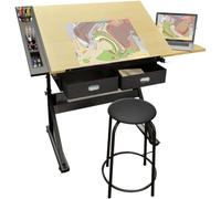 WJFTODAY Tavolo da disegno sollevabile, tavolo da disegno in pino massiccio, inclinabile ino massiccio, inclinabile e disteso, tavolo per arte e artigianato per disegno, redazione, scrittura, lettura