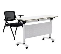 WJFTODAY Tavolo da riunione Tavolo da conferenza e sedie Tavolo da riunione con ruote sile Tavoli da conferenza mobili con ruote silenziose Tavolo da conferenza mobile e 1 sedia Set, 120 * 50 * 75 cm