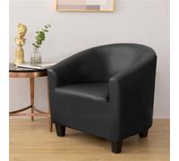 WJHDWYD Chesterfield - Fodera impermeabile per poltrona convertibile in pelle estensibile a 1 posto, moderna copertura per sedia, per soggiorno, club, facile da installare e lavare, colore: nero