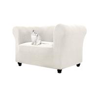 WJHDWYD Copridivano Chesterfield Elasticizzato in Jacquard, Copri Divano 1 2 3 Posti con Braccioli per Soggiorno, Antiscivolo, Morbido, Protezione per Mobili e Divani Curvi(Avorio,1 Posto)
