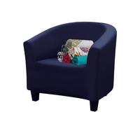 WJHDWYD Copripoltrona 1 Posto Elasticizzato Copripoltrona Universale Chesterfield a Tinta Unita Spandex Fodere Copripoltrona da Cocktail con Braccioli Rotondi Coperture per Poltrona(Blu Navy)