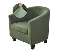 WJHDWYD Copripoltrona Convertibile a 1 Posto Copripoltrona Chesterfield Elasticizzato 2 Pezzi Copripoltrona in Tinta Unita Morbido Tessuto Antiscivolo con Coprisedile(Armée Verte)