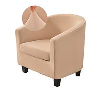 WJHDWYD Copripoltrona Convertibile a 1 Posto Copripoltrona Chesterfield Elasticizzato 2 Pezzi Copripoltrona in Tinta Unita Morbido Tessuto Antiscivolo con Coprisedile(Kaki)