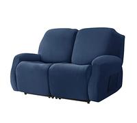 WJHDWYD Copripoltrona relax in velluto for 2 posti, copripoltrona elasticizzata reclinabile 6 pezzi, copridivano copridivano proteggi mobili for soggiorno(Bleu Marine)