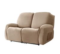 WJHDWYD Copripoltrona relax in velluto for 2 posti, copripoltrona elasticizzata reclinabile 6 pezzi, copridivano copridivano proteggi mobili for soggiorno(Camel)