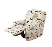 WJHDWYD Copripoltrona Relax Reclinabile Completo 4-Pezzo Fodera per Poltrona Elasticizzato 1 Posto con Tasche, Coprisedile Poltrona Antiscivolo Copripoltrona Lavabile(Orchidea)