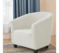 WJHDWYD Fodera for poltrona Chesterfield convertibile Fodera for poltrona Jacquard elasticizzata in tinta unita a 1 posto poltrona Lounge Club, facile da installare e lavare(Blanc)