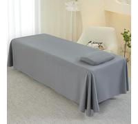 WJHDWYD Lenzuola per Lettino Massaggio con Foro, Lenzuolo con Buco | Per Lettino da Massaggio Morbido in Microfibra Lavabile per Professionale, Fisioterapia, Estetista(Grigio Scuro,180*290cm)