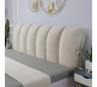 WJHDWYD Testiera Letto Cuscino Matrimoniale Copritestata Letto Velluto Imbottito Anticollisione Protezione Fodera Legno/Ferro/Pelle Copertura Testiera Letto Decorazione(Beige,180x50cm)