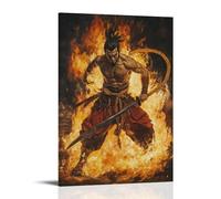 WJHJZQYY Acala (Fudo Myo-o) sta nel fuoco con spada e corda, la sua furia che brucia via ignoranza. Decorazione murale moderna da appendere poster artistico da appendere 40 x 60 cm
