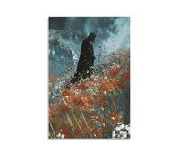 WJHJZQYY Decorazione da parete moderna da appendere con campane che attraversano una valle in fiore, ogni tono una dichiarazione che la morte non ha dominio. Poster decorativo da parete moderno da
