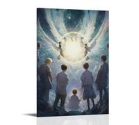 WJHJZQYY Decorazione da parete moderna da appendere con gli arcangeli che formano un cerchio di luce intorno a un bambino appena nato, proteggendoli dalle ombre. Poster artistico da appendere, 40 x 60
