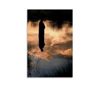 WJHJZQYY Decorazione da parete moderna da appendere con sagoma di Gesù che si riflette nel fiume, fondendosi con il cielo come il cielo che tocca l'acqua. Decorazione da parete moderna da appendere