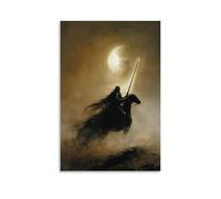 WJHJZQYY Decorazione da parete moderna da appendere, motivo: un cavaliere attraversa le pianure sotto il chiaro di luna, la sua spada con i nomi degli apostoli incisi nella luce. Poster decorativo da