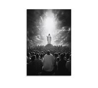 WJHJZQYY Decorazione murale moderna da appendere con Cristo sulla montagna, benedicendo coloro che piangono, mentre la luce si riversa dal cielo e migliaia di persone ascoltano in un silenzio senza