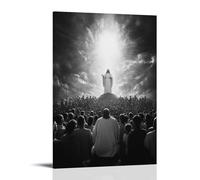 WJHJZQYY Decorazione murale moderna da appendere con Cristo sulla montagna, benedicendo coloro che piangono, mentre la luce si riversa dal cielo e migliaia ascoltano in un silenzio senza fiato
