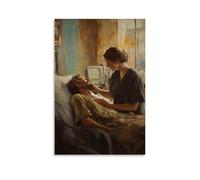 WJHJZQYY In The Corner of A Hospital Room, Mary Whispers Into The Ear of The Dying, And They Pass with A Smile of Peace. Decorazione murale moderna da appendere, poster artistico da appendere (60 x 90