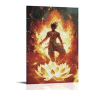 WJHJZQYY Poster decorativo da parete moderno da appendere con Acala in piedi su un loto di fuoco, immobile, mentre i nemici della verità si spargono nella cenere. Poster decorativo da parete moderno