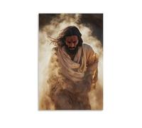 WJHJZQYY Poster decorativo da parete moderno da appendere con scritta "Gesù scrive un nome nella polvere e il vento lo porta attraverso gli oceani a chi ne ha bisogno". Decorazione da parete moderna