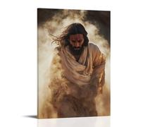 WJHJZQYY Poster decorativo da parete moderno da appendere con scritta "Gesù scrive un nome nella polvere e il vento lo porta attraverso gli oceani a chi ne ha bisogno". Decorazione da parete moderna
