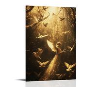 WJHJZQYY Poster decorativo da parete moderno da appendere con un coro di uccelli che riecheggia le prime parole dell'angelo: "He Is Not Here. He Is Risen". Poster artistico da appendere moderno, 20 x