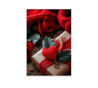WJHJZQYY Poster per San Valentino con cuore legato a una scatola regalo, decorazione da parete moderna, poster artistico da appendere, 20 x 30 cm