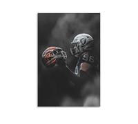 WJHJZQYY Poster sportivo di un giocatore di football che tiene un casco, decorativo, murale moderno, arte da appendere, 40 x 60 cm