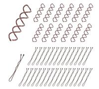 WJIAAA 120 forcine per capelli, 20 fermagli per capelli a spirale + 100 spille Bobby da 3,5 cm, accessori per capelli a spirale per acconciature, adatti per acconciature fai da te (marrone)