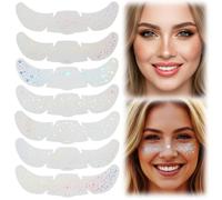 WJIAAA 21 tatuaggi olografici multicromi glitter per il viso, impermeabili e scintillanti adesivi per Halloween, carnevale, feste, festival e uso quotidiano