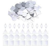 WJIAAA Piccoli specchi per fai da te, 120 pezzi, 4 forme, fai da te, a mosaico, autoadesivi, mini specchietti adesivi da incollare per piastrelle, pellicola a specchio per arte e parete, decorazione