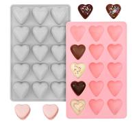WJIAAA Stampo in silicone a forma di cuore, 2 stampi in silicone per cioccolatini e cubetti di ghiaccio, 11 x 18 cm, con cuoricini 3 x 3 cm, per San Valentino, matrimoni, fidanzamenti, grandi feste