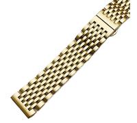 WJIAYAO Cinturino in Metallo Cinturino for orologio in acciaio inossidabile con estremità curva 18mm 19mm 20mm 21mm 22mm di ricambio chiusura a farfalla Bracciale for Argento Oro(Gold,22mm)