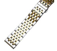 WJIAYAO Cinturino in Metallo Cinturino in acciaio inossidabile 18mm 19mm 20mm 21mm 22mm 23mm 24mm in metallo for orologio Bracciale Argento lucido Oro(Silver Gold,21mm)