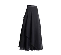 WJIAYAO Gonnellino Danza Classica Donna Gonne for Danza Classica for Donne Adulte Gonne Lunghe for Danza in Chiffon Abito da Balletto Morbido Costumi di Danza traslucidi(Black)
