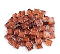 WJIAYAO Piastrelle di Mosaico 50 PZ Fai da Te Glitter Colorati Mosaico di Vetro Pietre Tessere di Mosaico Ciottoli di Vetro Artigianato Materiale Puzzle for Mosaico Fai da Te Fare 9 * 9mm(Color 25)